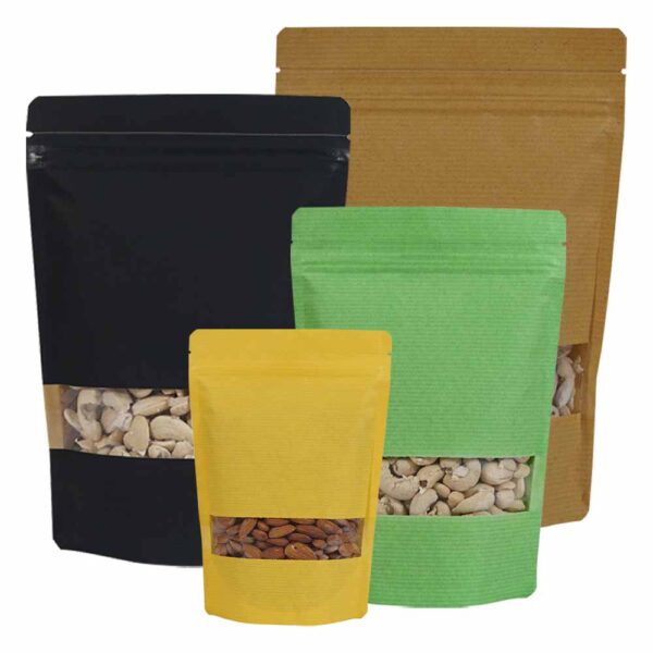 Rectangle Window Kraft Stand Up Pouches