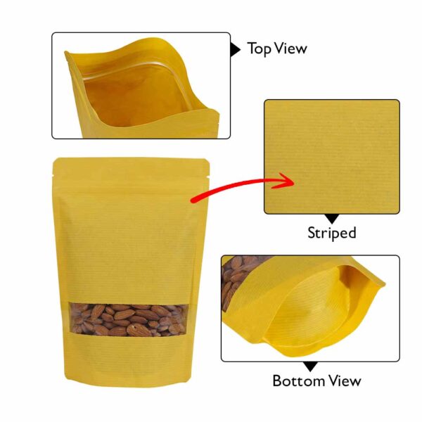 Rectangle Window Kraft Stand Up Pouches